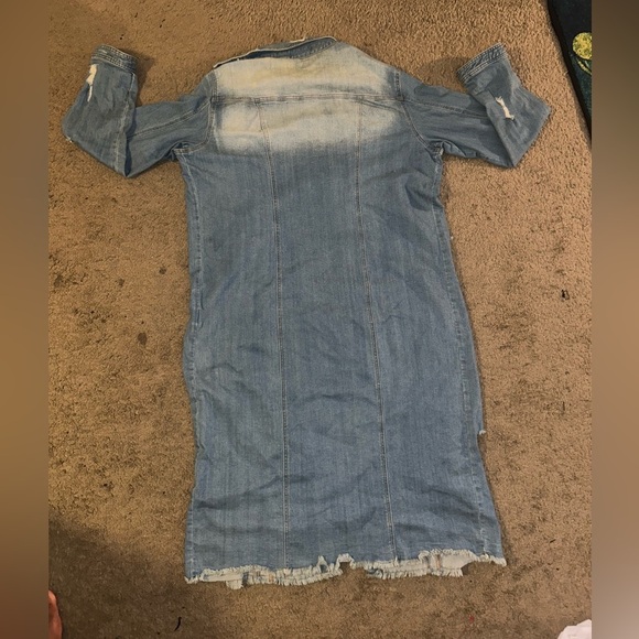 Aphrodite Distressed Denim Longline Shirt Dress size 2XL(16P) - Picture 5 of 5